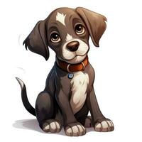 Adorable German Shorthaired Pointer in Cartoon Style for Toddler Book Clipart AI Generated photo