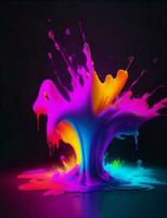 glowing neon splash effect illustration photo