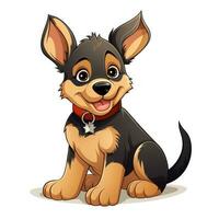 Adorable German Shepherd Cartoon Illustration for Toddler Book AI Generated photo