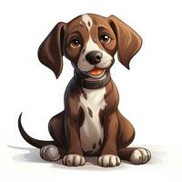 Adorable German Shorthaired Pointer in Cartoon Style for Toddler Book Clipart AI Generated photo