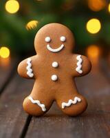 Delicious Gingerbread Man Sugar Cookie AI Generated photo