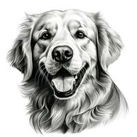 Handdrawn Clipart Image of a Golden Retriever Face for Coloring Book AI Generated photo