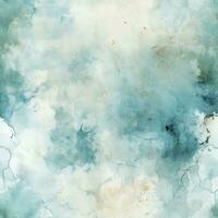 Grunge Vintage Cracked Watercolor Background of Whispy White Clouds AI Generated photo