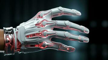 Robotic Hand with Five Fingers Isolated on White Background AI Generated photo