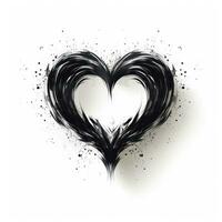 Minimalist Open Heart Clipart on White Background AI Generated photo