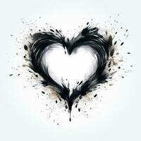 Minimalist Open Heart Clipart on White Background AI Generated photo