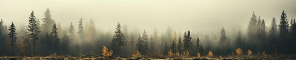 Enchanting Misty Autumn Forest with Sharp Details AI Generated photo