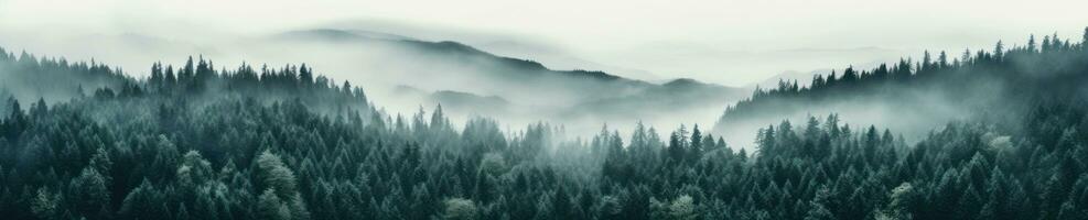 Misty Autumn Forest with Sharp Details AI Generated photo
