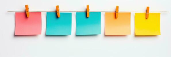 Vibrant Assortment of Colorful Paper Notes AI Generated photo