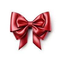 Luxurious Photorealistic Red Ribbon Bow AI Generated photo