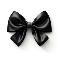 Elegant Photorealistic Black Ribbon Bow AI Generated photo