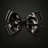 Luxurious Photorealistic Huge Black Ribbon Bow AI Generated photo