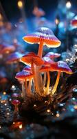 Macro Shot of a SharpFocused Mushroom Cap with Lamellae AI Generated photo