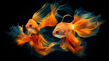 The Dance of Beautiful Beta Fishes AI Generated photo