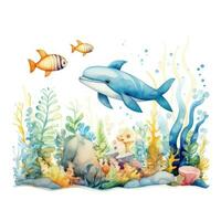 Colorful Underwater Animals for Toddler Book AI Generated photo