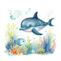 Colorful Underwater Animals for Toddler Book AI Generated photo