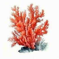 Colorful Watercolor Handpainted Small Piece of Coral Illustration for Baby Book AI Generated photo