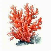 vistoso acuarela pintado a mano pequeño pedazo de coral ilustración para bebé libro ai generado foto