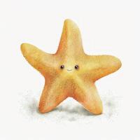 vistoso acuarela estrella de mar clipart para bebé libro en blanco antecedentes ai generado foto