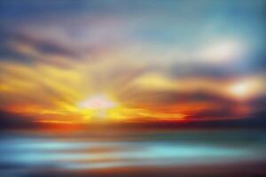 Blurred Sunset Sky and Ocean Nature Background AI Generated photo