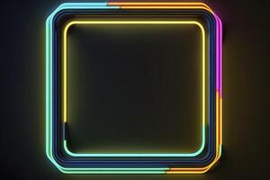 Soft Neon Rounded Parallelogram Frame AI Generated photo