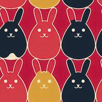 Whimsical Silhouettes of Easter Bunnies AI Generated photo