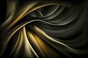 Elegant Black and Gold Cloth Background AI Generated photo