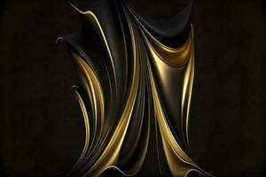 Elegant Black and Gold Cloth Background AI Generated photo