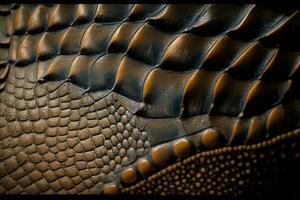 Exotic Crocodile Skin Leather Texture Background AI Generated photo