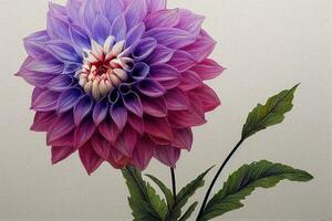 Vibrant Watercolor Dahlia Blooms in Pastel Colors AI Generated photo