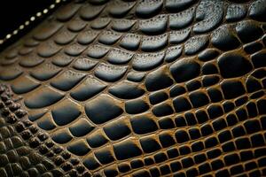 Exquisite Crocodile Skin Leather Texture AI Generated photo