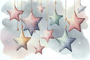 Whimsical Pastel Stars on a String AI Generated photo