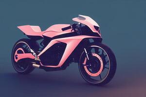 Highly Detailed Motorbike Silhouette in a Realistic Octane Render AI Generated photo