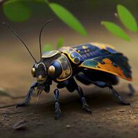 Futuristic Robotic Insects with Programmable Behaviors and Abilities AI Generated photo