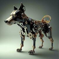 Futuristic Robotic Dog with a Metallic Frame and Robust Design AI Generated photo