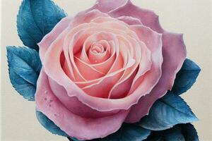 Vibrant Rose Watercolor Painting on White Background AI Generated photo