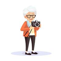 Elderly Woman Capturing Moments with Camera AI Generated AI Generated photo