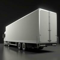 Modern Grey Background with Disassembled Semitrailer AI Generated photo