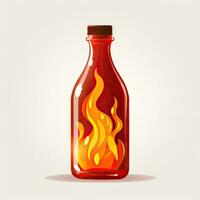 Burning Source Bottle in Flames AI Generated photo