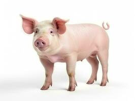 Isolated Pig on White Background AI Generated photo