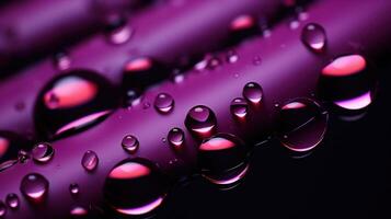 Refreshing Water Droplets on Deep Black Background AI Generated photo