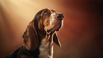 Adorable Basset Hound Dog in Highly Detailed Illustration AI Generated photo