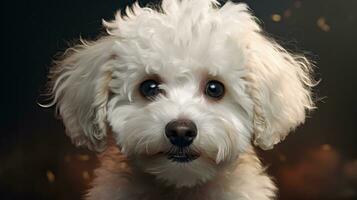 Adorable Bichon Fris Dog with Amazing Detail AI Generated photo