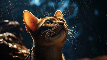 Abyssinian Cat in Amazing Detail AI Generated photo