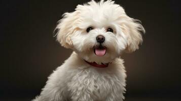 Adorable Bichon Fris Dog with Highly Detailed Fur AI Generated photo