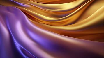 Abstract Background with Bright Gold 3D Wave AI Generated photo