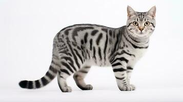 White American Shorthair Cat on 4K Background AI Generated photo