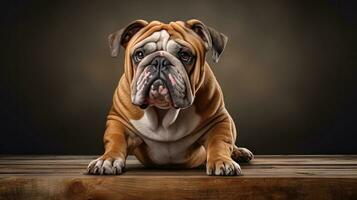 Adorable Bulldog Dog in Highly Detailed Cinematic Style AI Generated photo