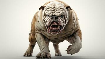 Adorable Bulldog Dog on White Background AI Generated photo