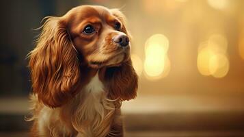 Adorable Cavalier King Charles Spaniel Dog AI Generated photo